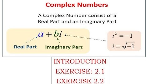 12TH STD: UNIT 2: COMPLEX NUMBER: INTRODUCTION: EXERCISE 2.1 AND EXERCISE 2.2
