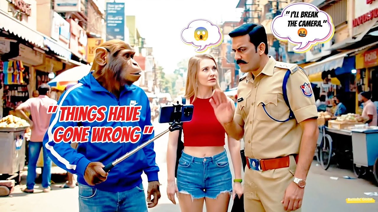 Police Trouble at the Mall! 😡 || AI Monkey Vlog with Girlfriend || VEO3 Animation 2025