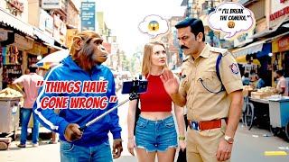 Police Trouble at the Mall! 😡 || AI Monkey Vlog with Girlfriend || VEO3 Animation 2025