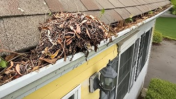 How Clogged Gutters Are CLEANED! (Home Gutters, & Home Improvement)