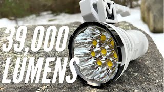 39,000 Lumens Manker MK38 Satellite Flashlight: The MOST Lumens I've Ever Used  | Flood, Searchlight