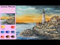 Drawing Landscape Watercolor- Lighthouse (wet-in-wet. Arches rough). NAMIL ART