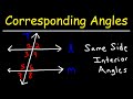 Corresponding Angles and Same Side Interior Angles - Geometry