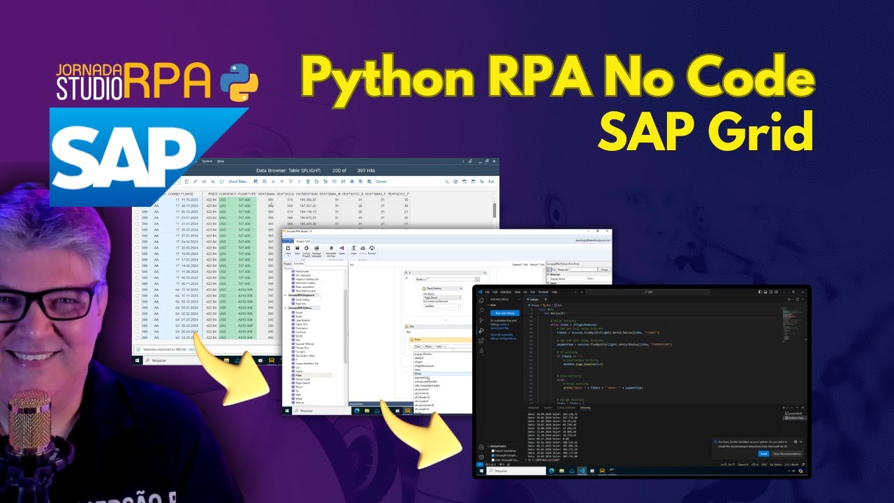 Lendo dados de um SAP Grid com o Jornada RPA Studio Low/No Code - YouTube