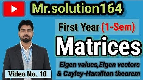 Eigen Values/Eigen Vectors & cayley hamilton theorems 🔥#youtube
