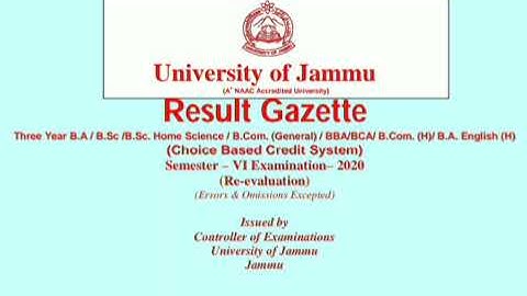 JAMMU UNIVERSITY 6TH SEM CBCS OR NON-CBCS REVALUATION RESULT OUT 🔥🔥🔥