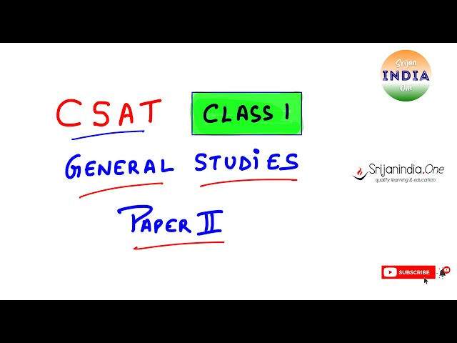 CSAT Class 1| Prelims 2022 | Srijan India One class=