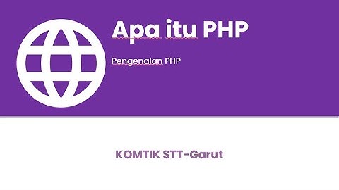 01   Pengenalan PHP