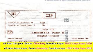 Ap Inter 2Nd Year Public Chemistry%V.imp Paper 2026 Inter Second Year Public %V.imp Paper 2026