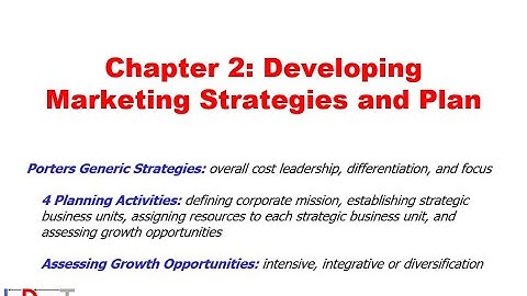 Ch 2 Developing Marketing Strategies and Plans COSLA Report