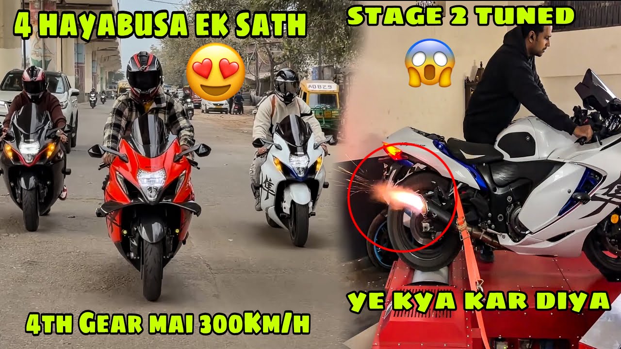 4 Hayabusa ek sath Stage 2 Tuned 😱 300Km/h vo bhi 4th Gear mai 🔥 aisa nazara pehle kabhi nhi dekha😰