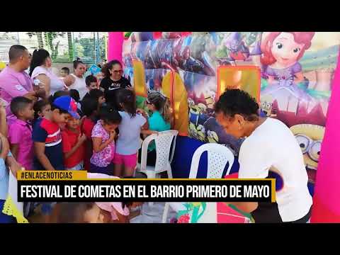 Realizan festival de cometas en el barrio Primero de Mayo