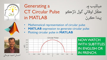 Generating a Circular Pulse in MATLAB