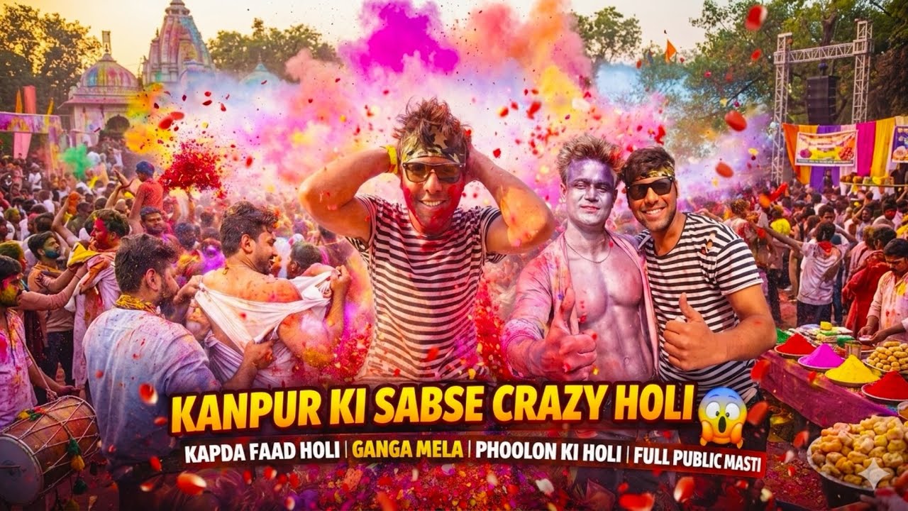 Kapda Faad Holi in Kanpur 😳 | Ganga Mela Holi Full Masti | India’s Crazy Holi 🔥
