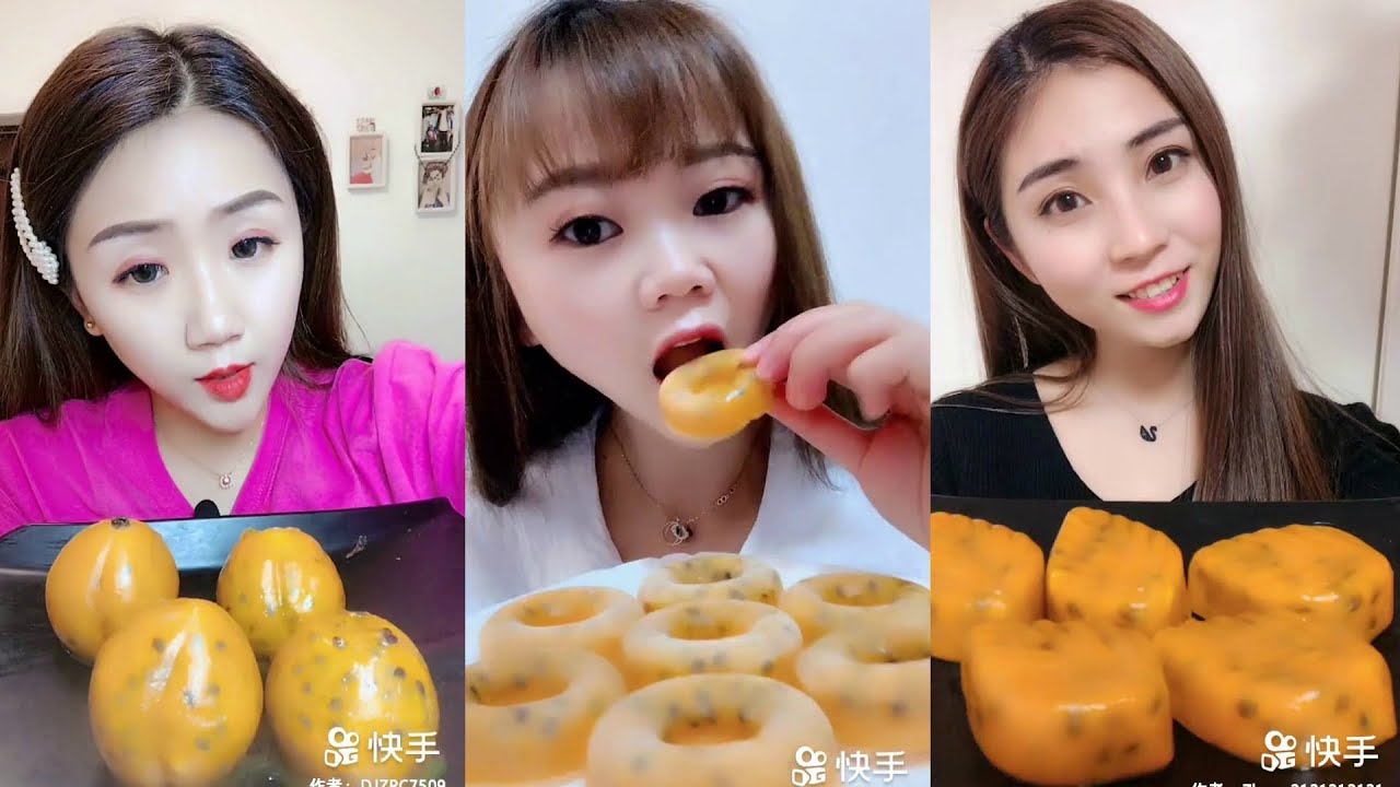 Donmuş Çarkıfelek Meyvesi (Tutku Meyvesi) Yemek - ASMR #154 (Frozen Passion Fruit Eating)