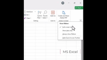 MS Excel Lint weergeven en automatisch verbergen