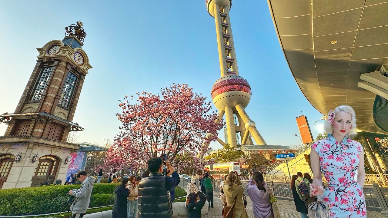 Discover Lujiazui: Shanghai's Iconic Skyscraper District in Springtime.
