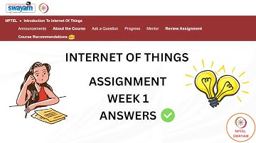 Nptel Introduction to Internet of Things week 1 assignment answer 2024 |Iot answer Nptel week 1 2024