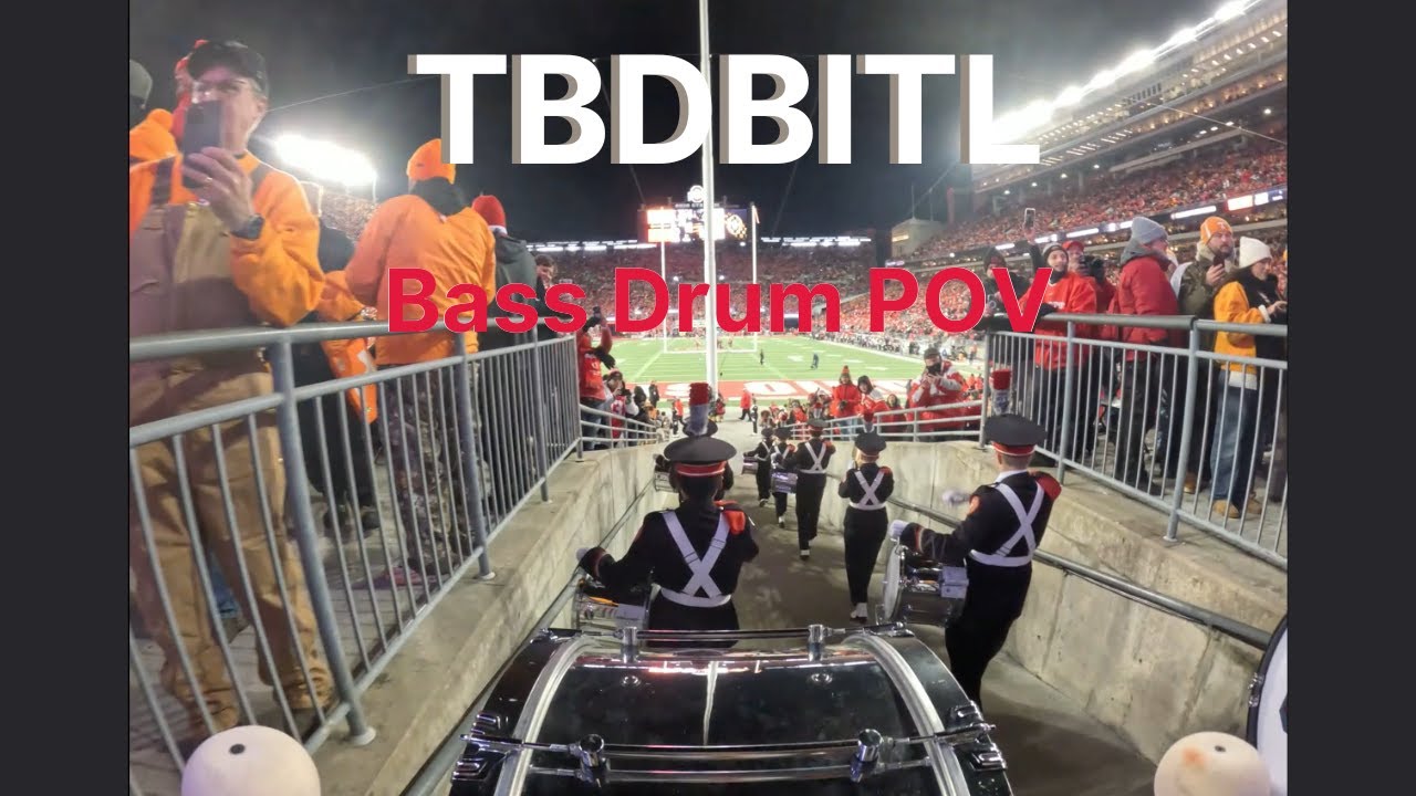 CFP Playoff Game - Bass Drum POV: Ohio State University Marching Band Pregame