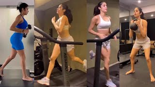 jhanvi kapoor Gym Workout video, janhvi kapoor actress workout in gym 2023,