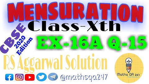 Class X Ex 16A Q No 15 Page 706 RS Aggarwal Solution ||Maths QA 247||