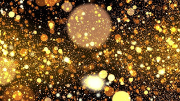 Background video of golden particle flying