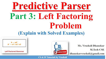 SP 10: Part 3: Left Factoring Problem with Example | Compiler Design