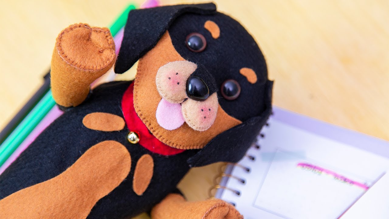 🐶 Estojo de Cachorrinho em Feltro - Molde Grátis para Baixar