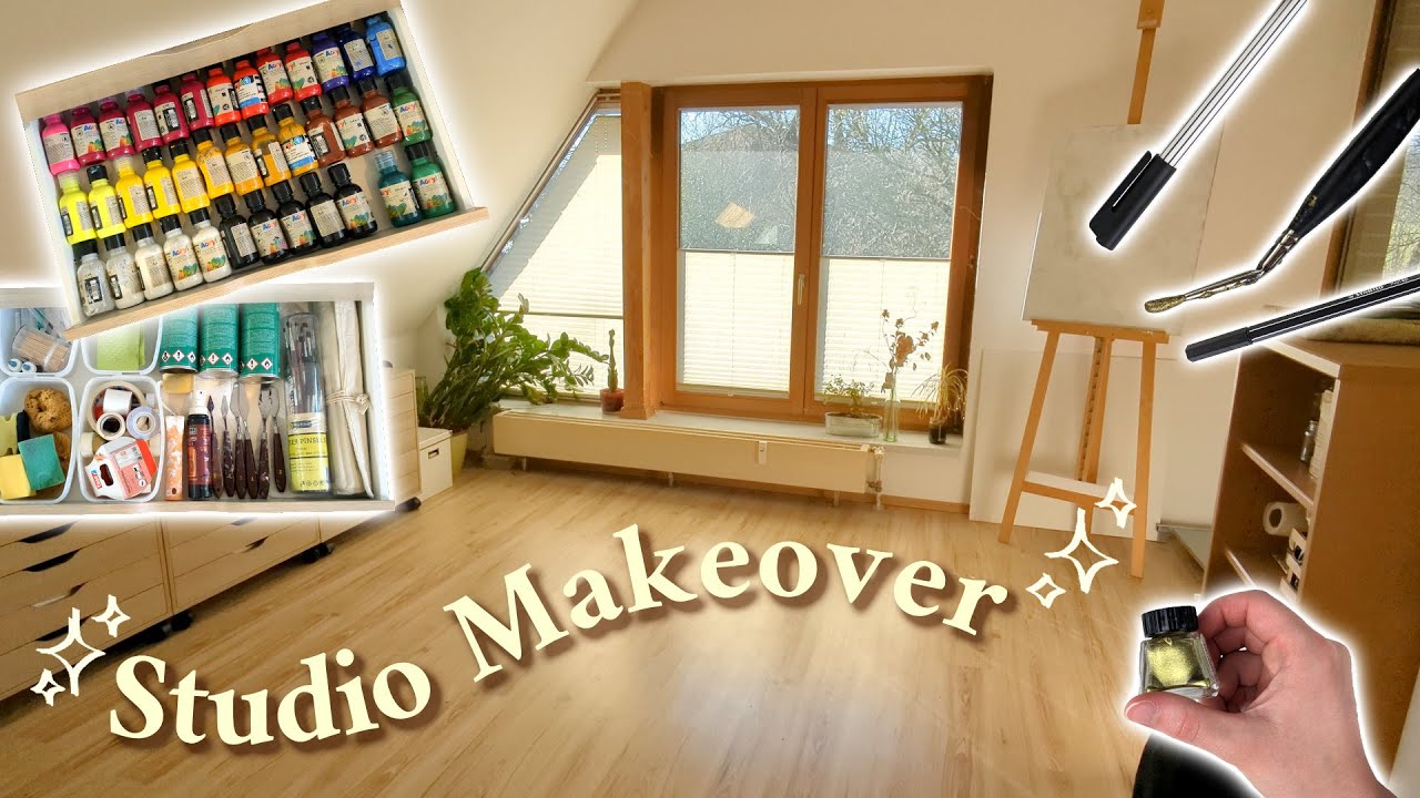 New Art Studio Makeover 🖌️ Moving In + Setting Up My Creative Space ...