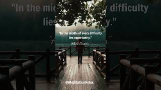 "In the middle of every difficulty lies opportunity." - Albert Einstein