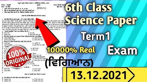 6th class Science paper 13 December 2021with solutions|#PSEB 6th Class #Science Paper@kachurateach
