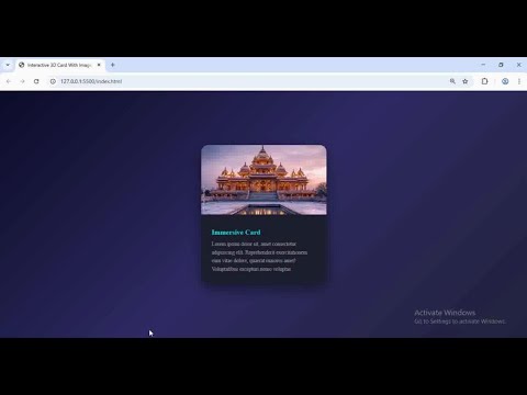 Easy 3D Card Animation Hover effect in CSS || CSS Animation Using Perspective Property
