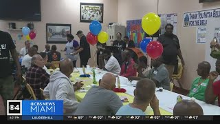 Homeless people celebrate birthdays at the Caring Place