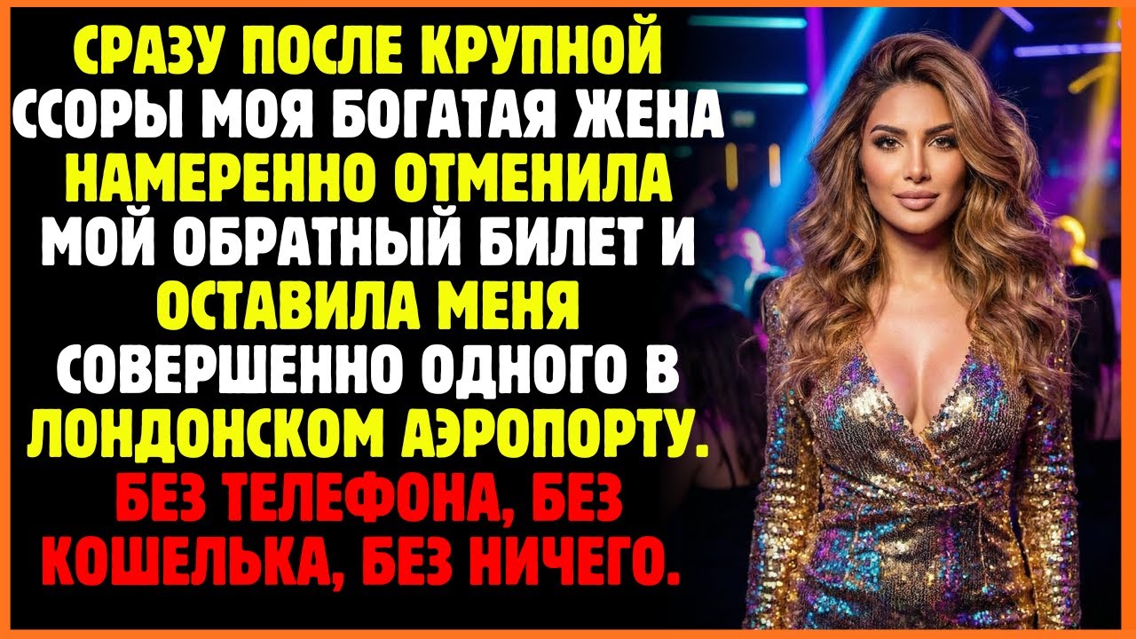 Сразу после крупной ссоры моя богатая жена намеренно отменила мой обратный билет и оставила меня...