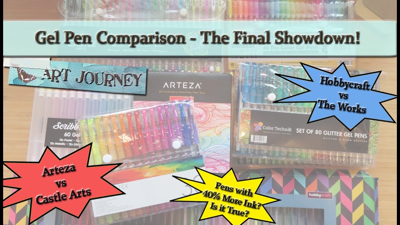 Gel Pen Comparison Series - Final Showdown  Arteza vs Castle Arts vs  Chromatek vs Color Technik 