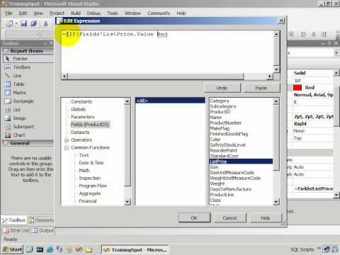 SQL Server 2005 Reporting Services 101   Lesson 04   Video 05   Add Conditional Formatting To Your Reports