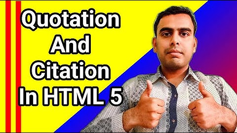 Quotation And Citation Elements | Quotation And Citation Elements In HTML 5 Hindi | Technical Icode