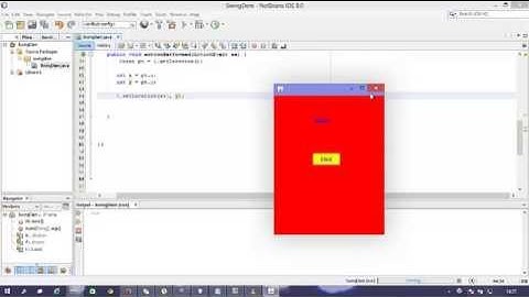java swing tutorial 4 change the position of label on button click