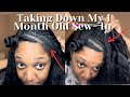 TAKING DOWN MY 1 MONTH OLD SEW- IN | PROTECTIVE STYLE REMOVAL