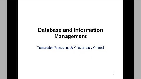 Transaction Processing part 1