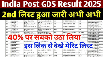 🔴खुशखबरी GDS 2nd Merit List 2025 | India Post Gds 2nd List 2024 Kaise Dekhe ?