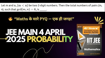 JEE MAIN 4 APRIL 2025 PYQ Let m and n (m n) be two 2 digit number. Then the total numbers of pairs