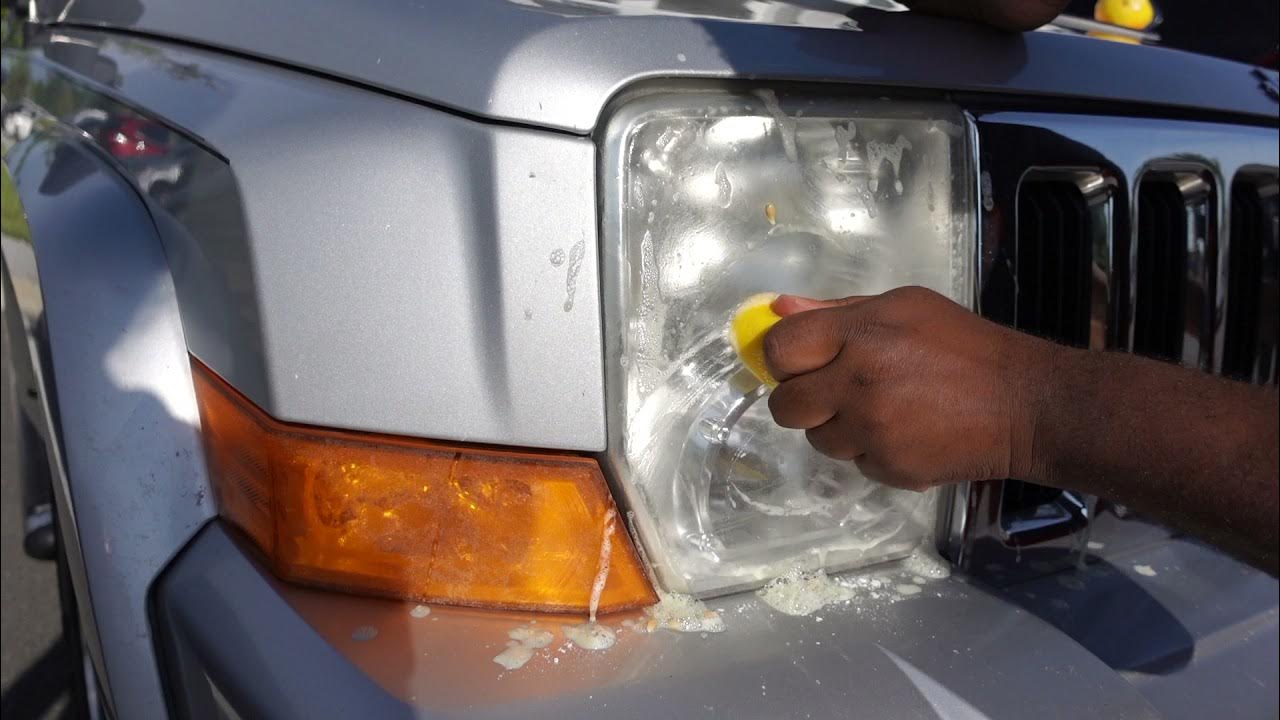 Lemon and Baking Soda to clean my headlights Jeep Commander YouTube