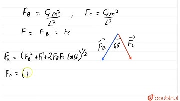 Three particles A,B and C eachof mass m are lying at thecorners of an equilateraltriangleof side...