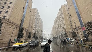 Snowing in Dushanbe