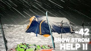 -42° Solo Winter Camping 7 Days | Snowstorms Hot Tent Winter Camping In Deep Snow ASMR