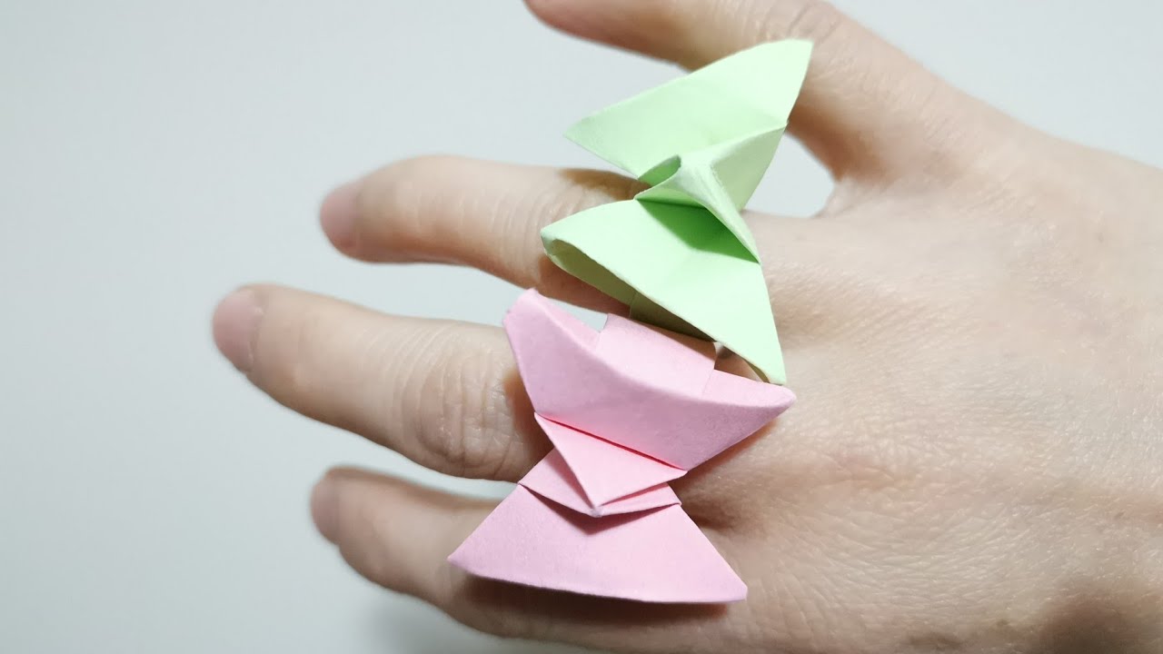 How To Make An Origami Butterfly Ring - YouTube