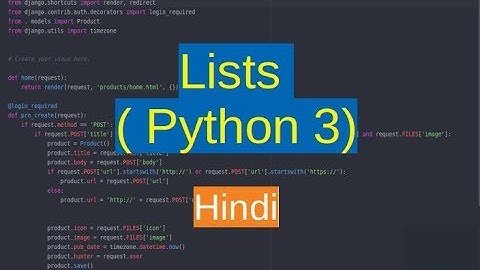 23. Sequence - List in Python ( in Hindi )