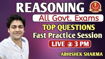 Reasoning Fast Practice Session !!  Reasoning by Abhishek Sharma