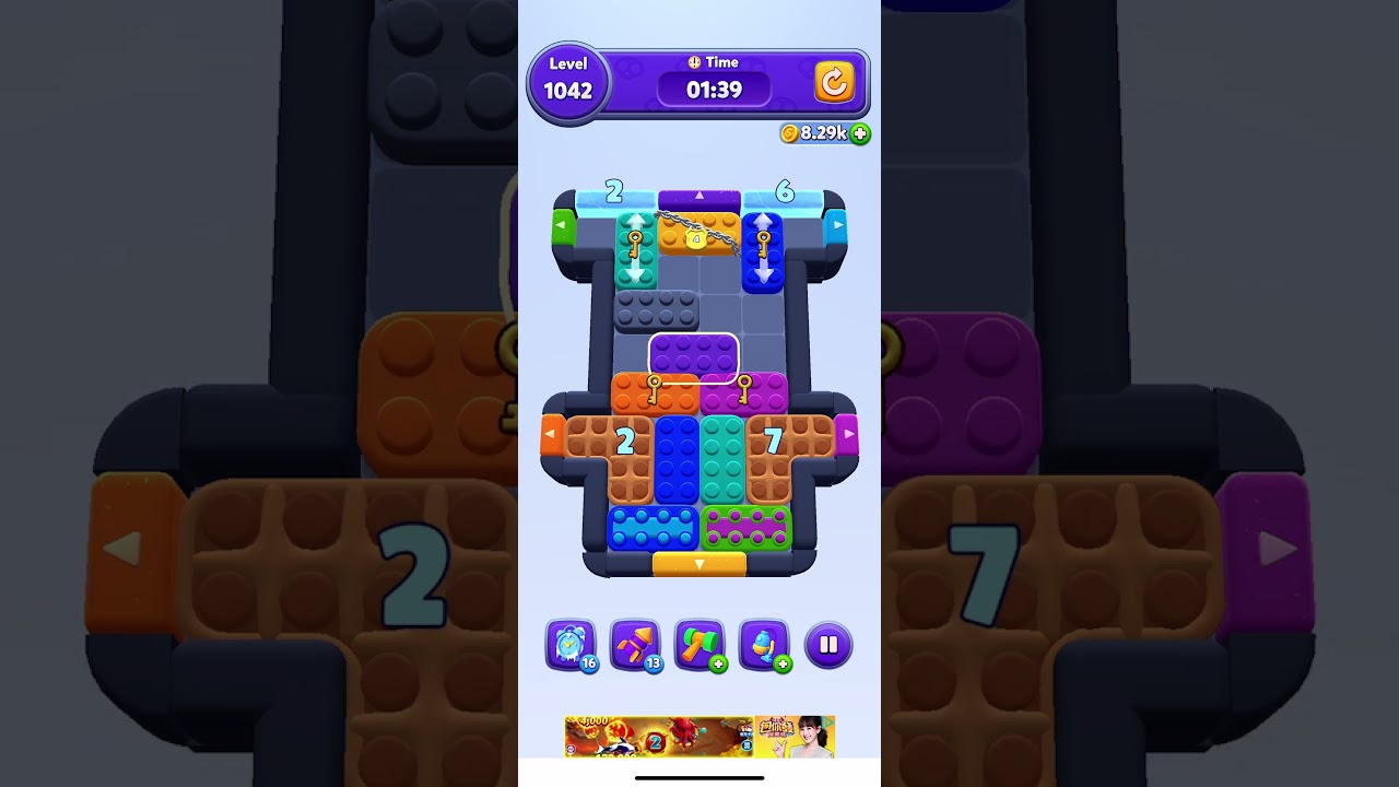 Color Block Jam Level 1042(1043) solution 